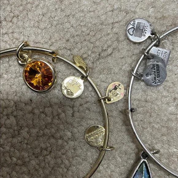 14 Alex and Ani assortment Stack of Mixed Metal Charm Bangle Bracelets - Picture 8 of 15